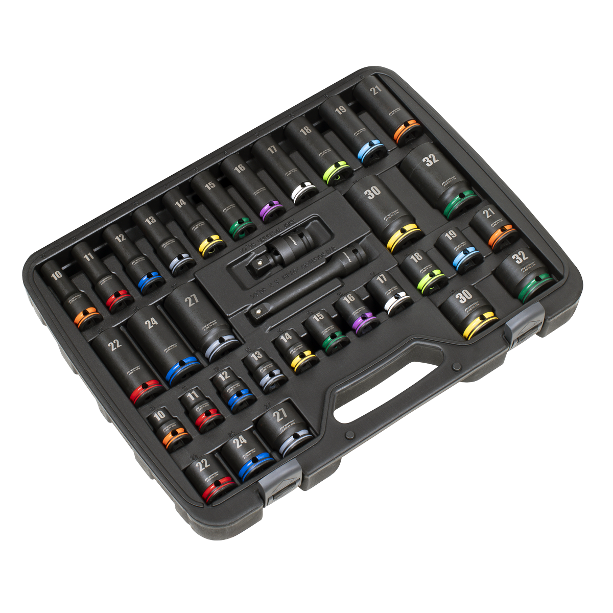 Lock-On™ Standard & Deep Impact Socket Set 34pc 1/2"Sq Drive