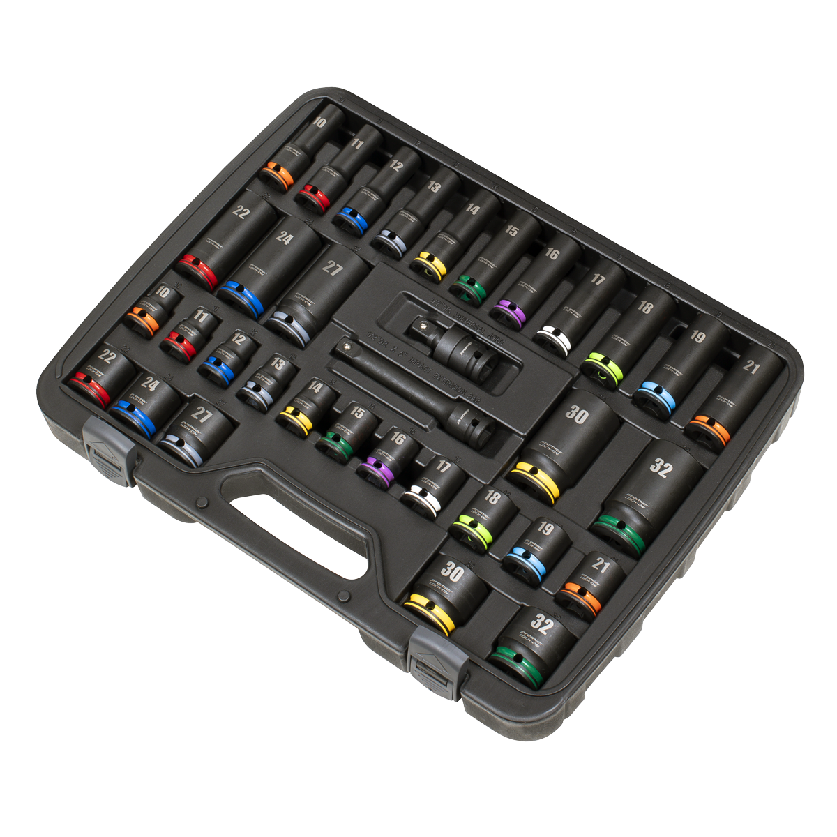 Lock-On™ Standard & Deep Impact Socket Set 34pc 1/2"Sq Drive