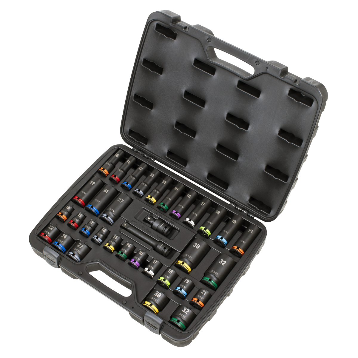 Lock-On™ Standard & Deep Impact Socket Set 34pc 1/2"Sq Drive