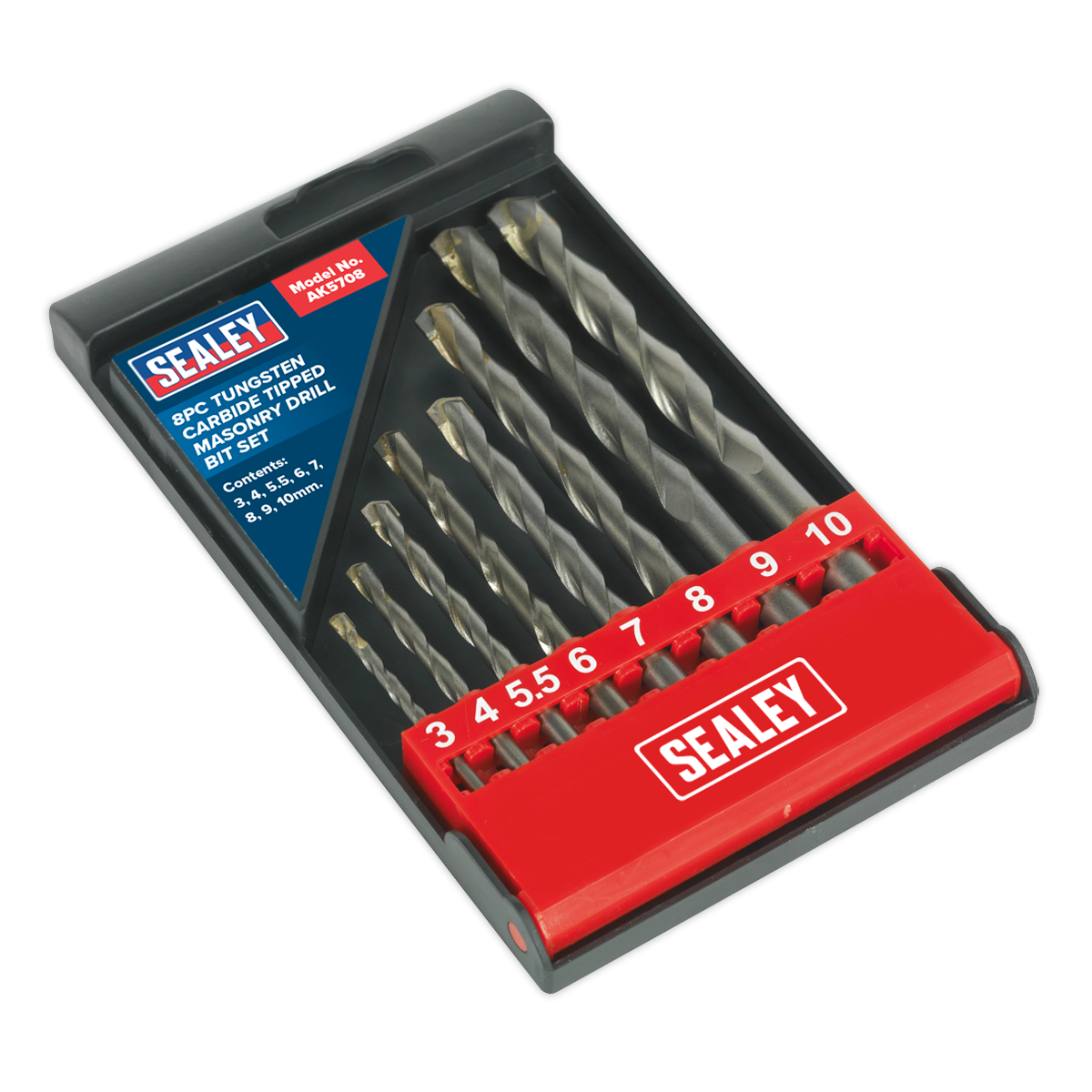 Tungsten Carbide Tipped Masonry Drill Bit Set 8pc