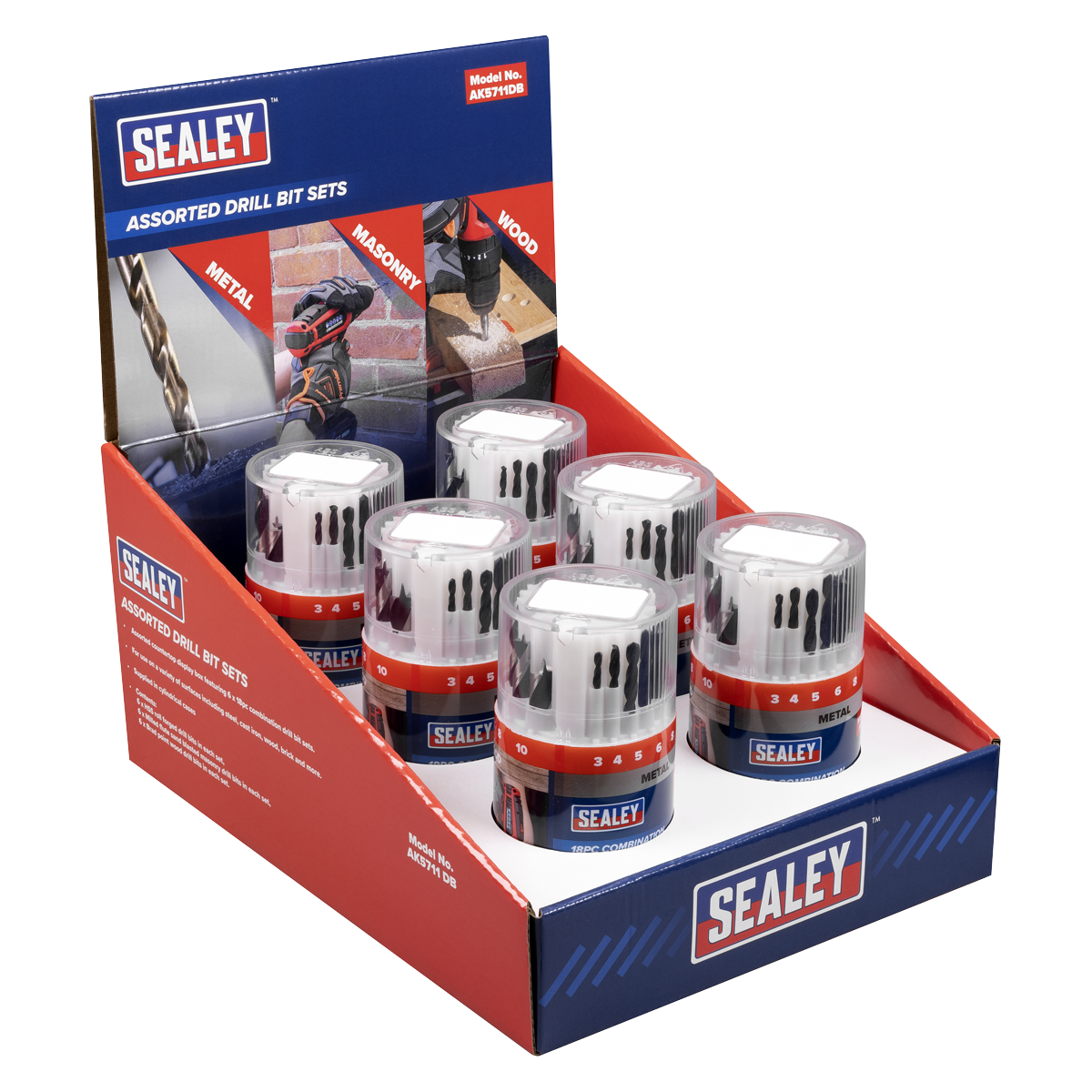 Combination Drill Bit Sets - Display box of 6