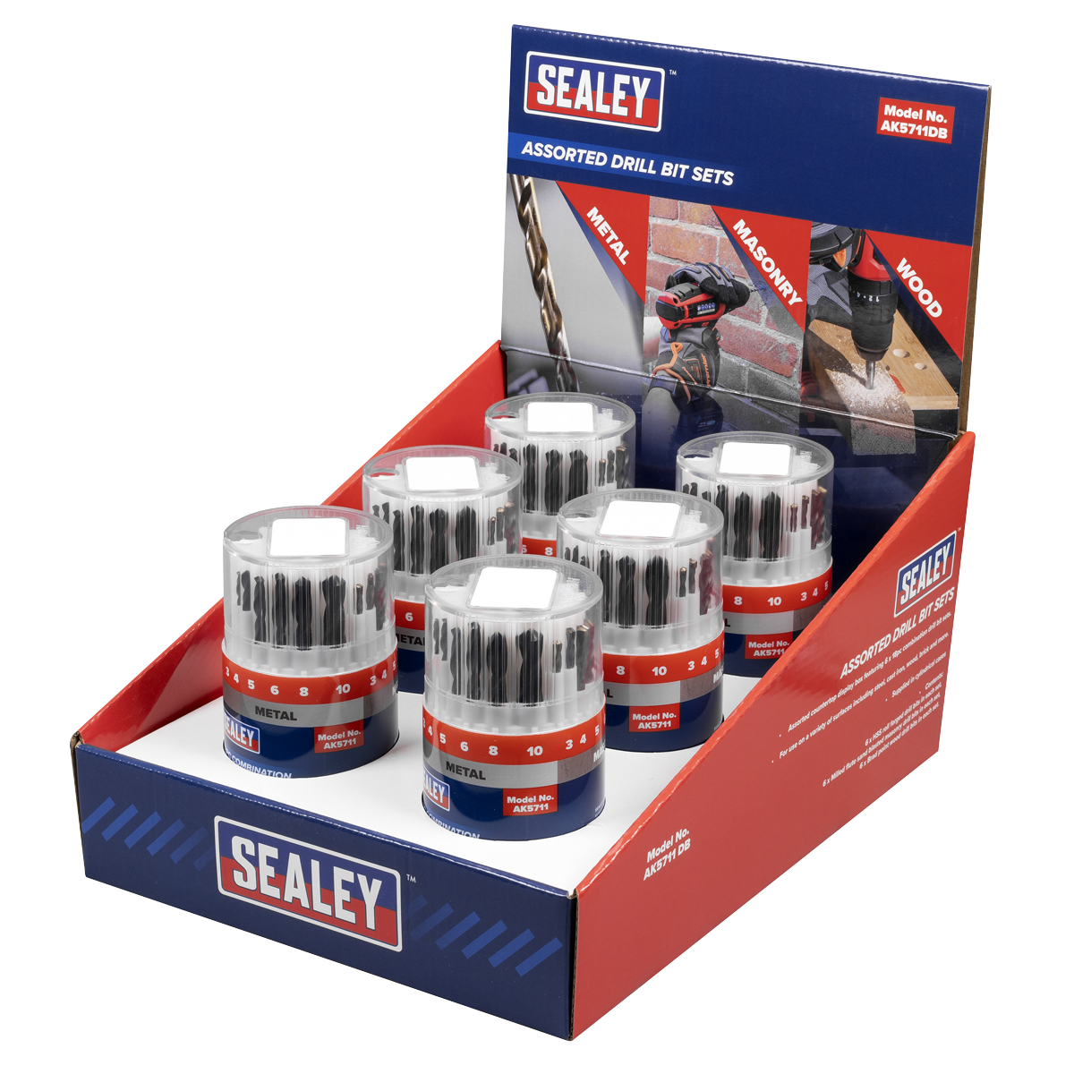 Combination Drill Bit Sets - Display box of 6