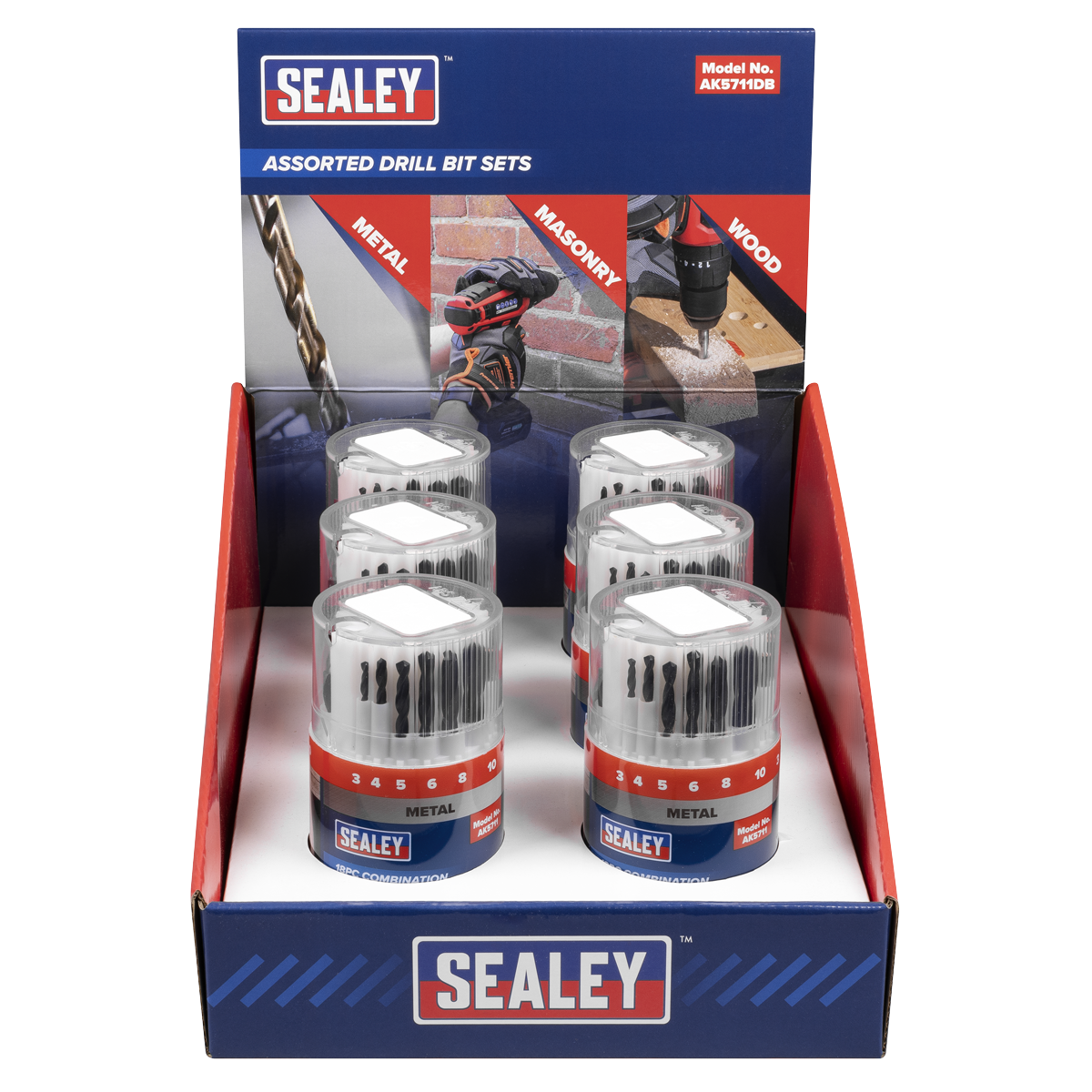 Combination Drill Bit Sets - Display box of 6