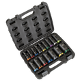 Lock-On™ Deep Impact Socket Set 1/2"Sq Drive 16pc
