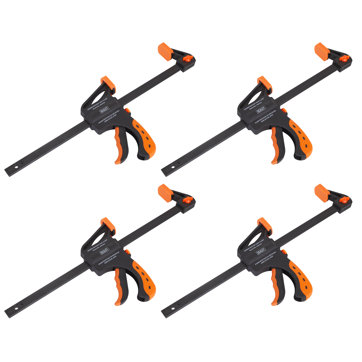Ratchet Bar Clamp Set 300mm 4pc
