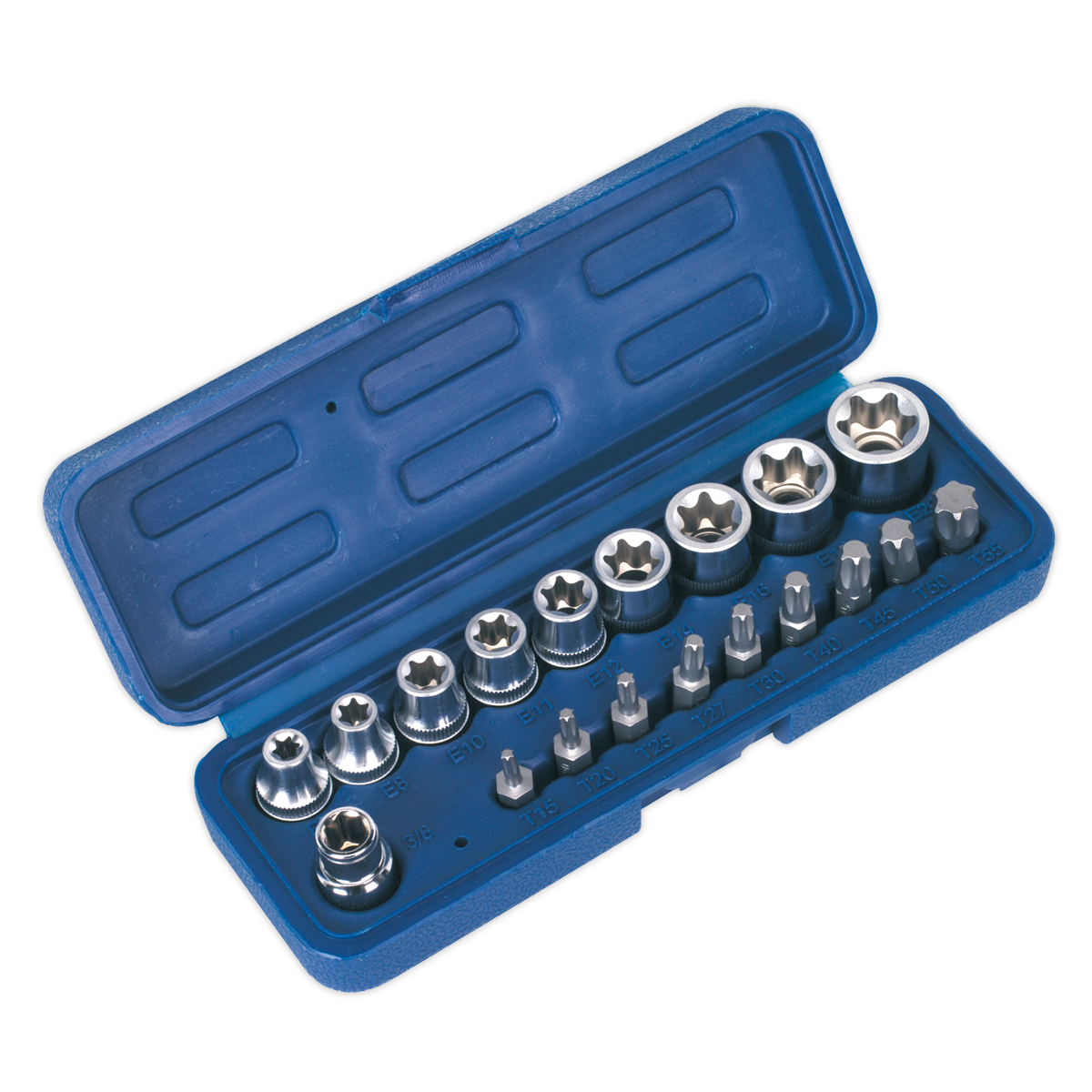 Premier TRX-Star* Socket & Bit Set 3/8"Sq Drive 19pc