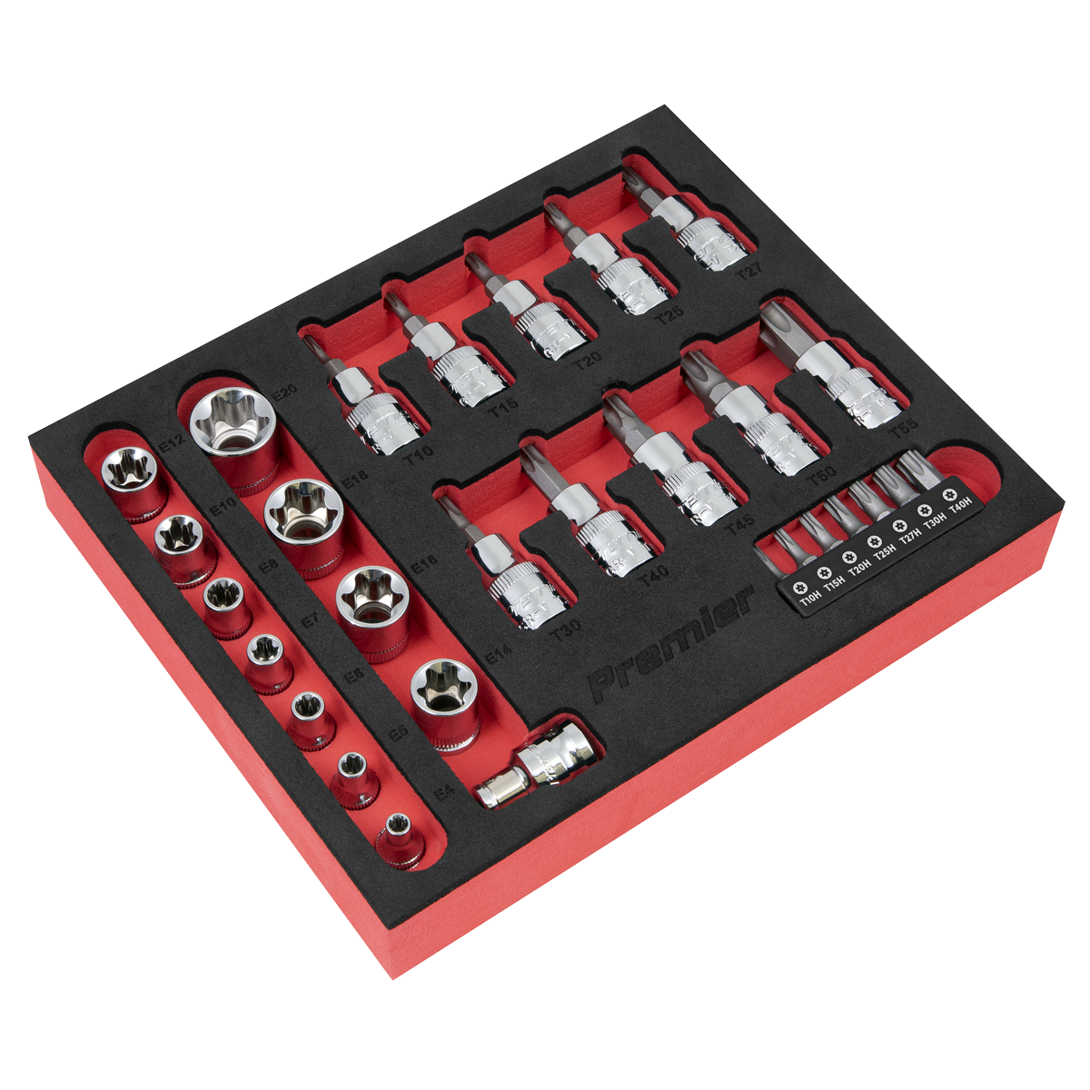 Premier TRX-Star* Socket & Security Bit Set 1/4"Sq & 3/8"Sq Drive 29pc