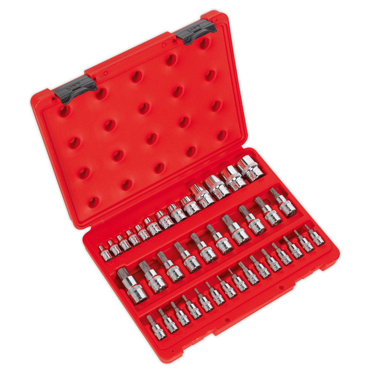 Premier TRX-Star* Socket & Security Socket Bit Set 1/4", 3/8" & 1/2"Sq Drive 38pc