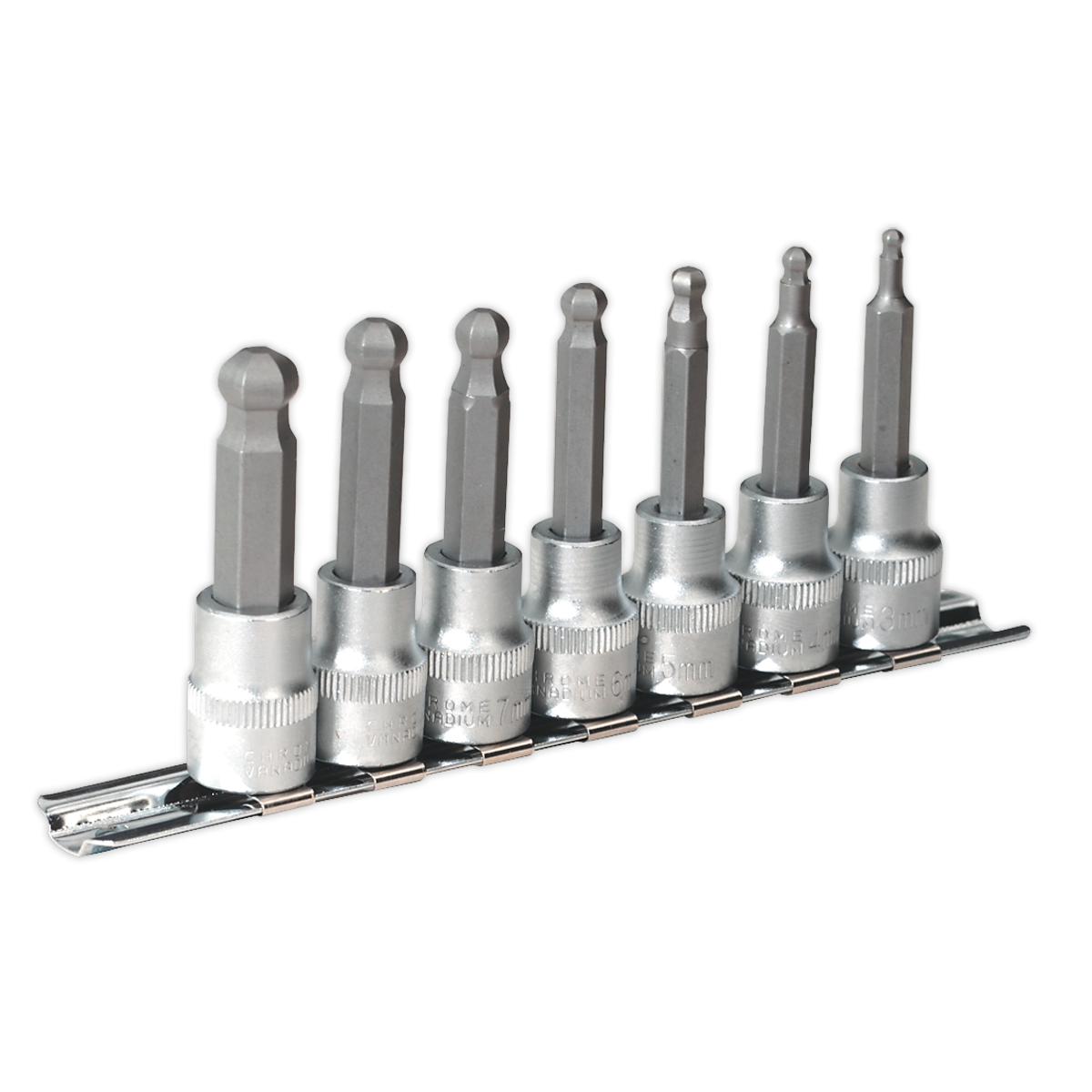 Premier Ball-End Hex Socket Bit Set 3/8"Sq Drive 7pc