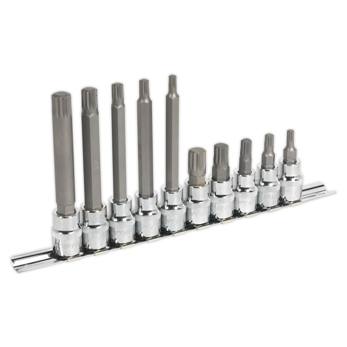 Premier Spline Socket Bit Set 3/8"Sq Drive 10pc