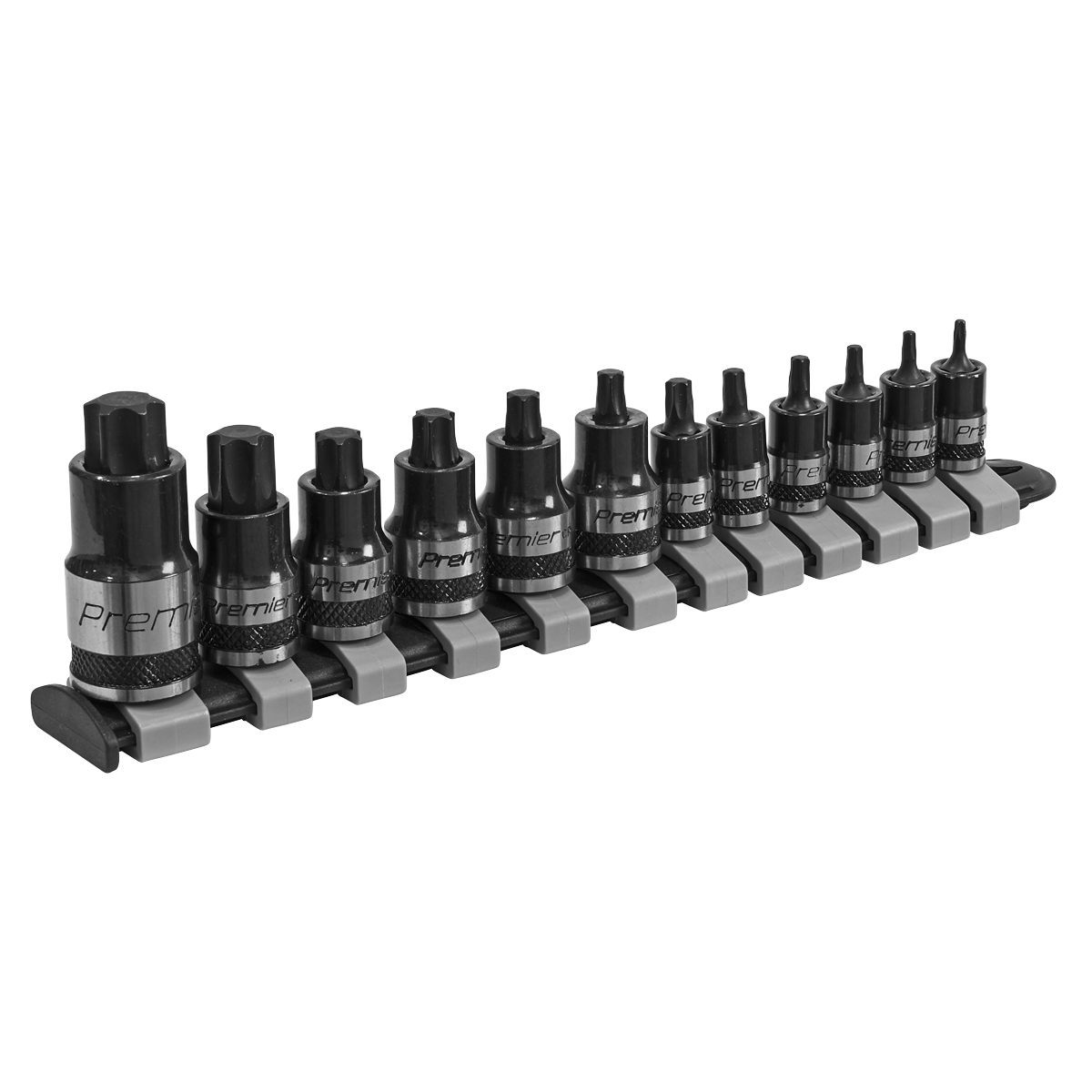 Premier Black Stubby TRX-Star* Socket Bit Set 1/4", 3/8" & 1/2"Sq Drive 12pc