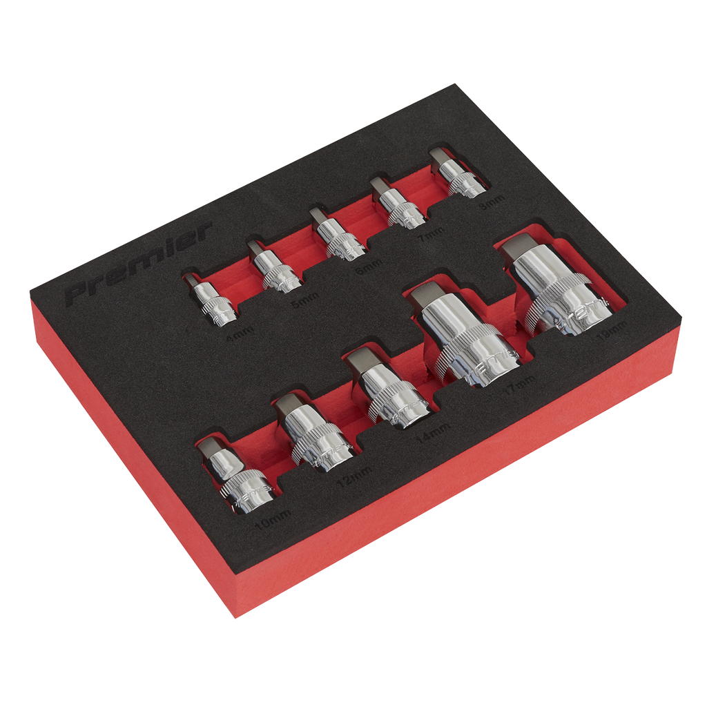Premier Stubby Hex Socket Bit Set 1/4", 3/8" & 1/2"Sq Drive