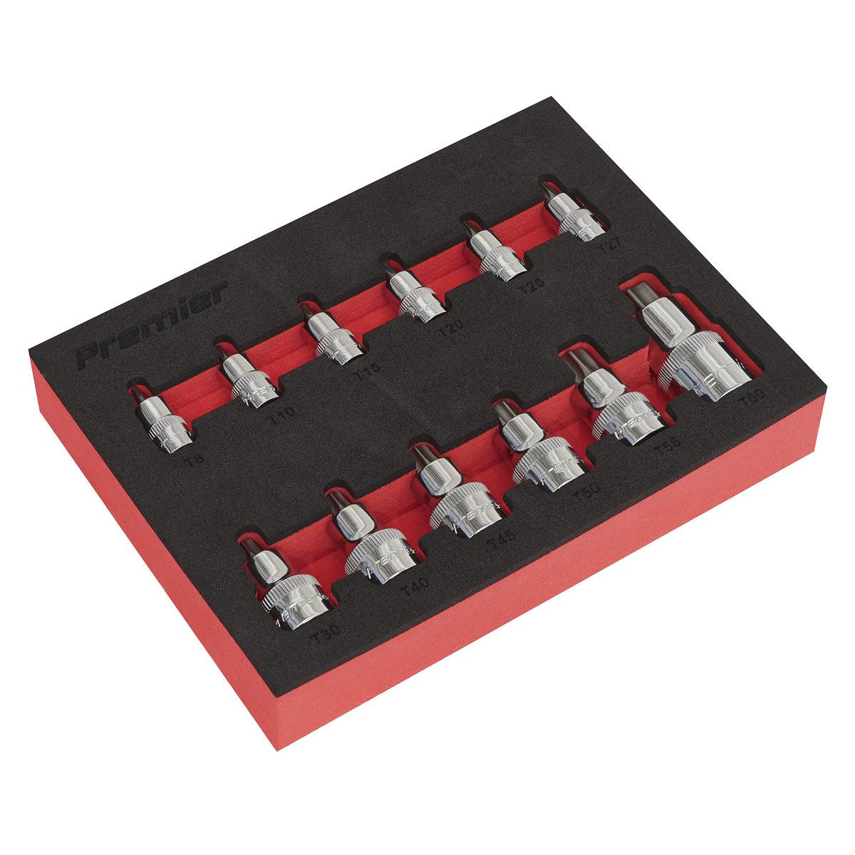 Premier Stubby TRX-Star* Socket Bit Set 1/4", 3/8" & 1/2"Sq Drive 12pc