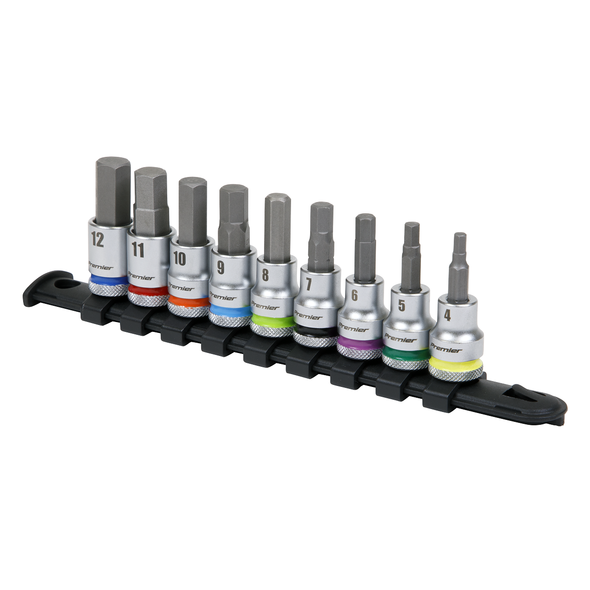 Premier Platinum Hex Socket Bit Set 3/8"Sq Drive 9pc