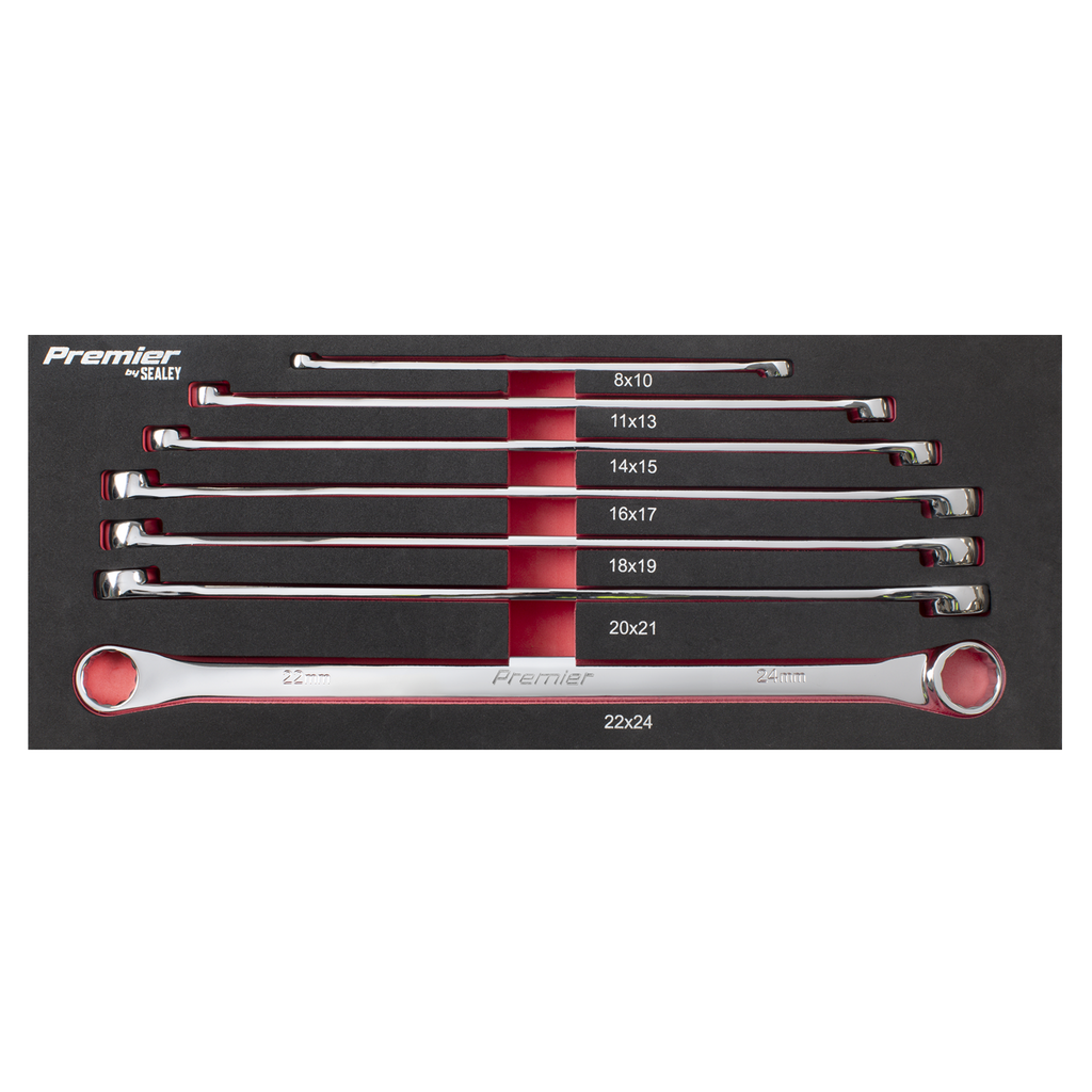 Extra-Long Double End Ring Spanner Set 7pc