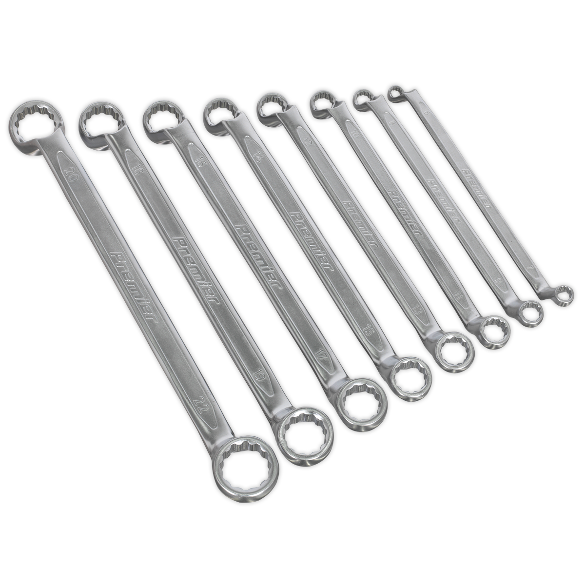 Premier Offset Double End Ring Spanner Set 8pc