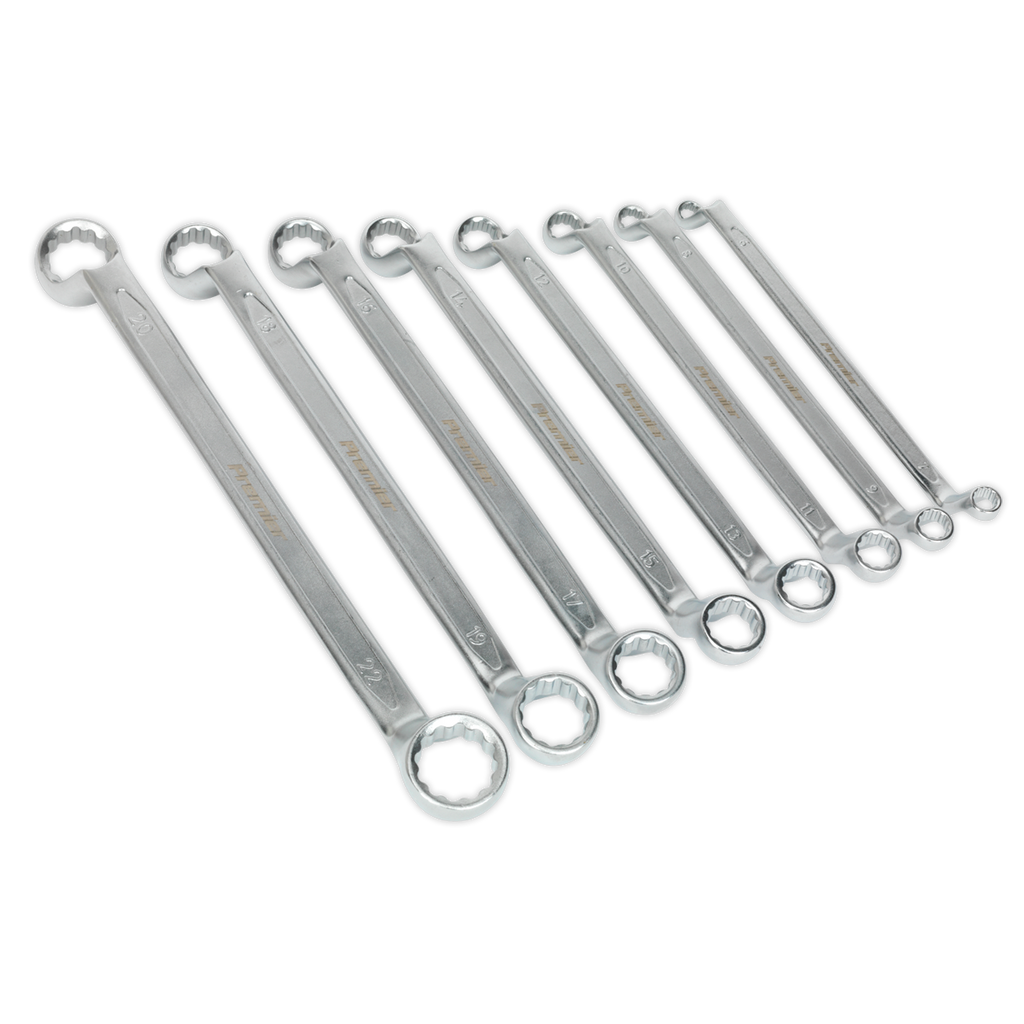 Premier Offset Double End Ring Spanner Set 8pc
