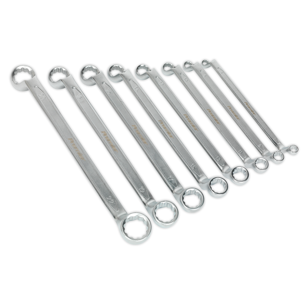 Premier Offset Double End Ring Spanner Set 8pc