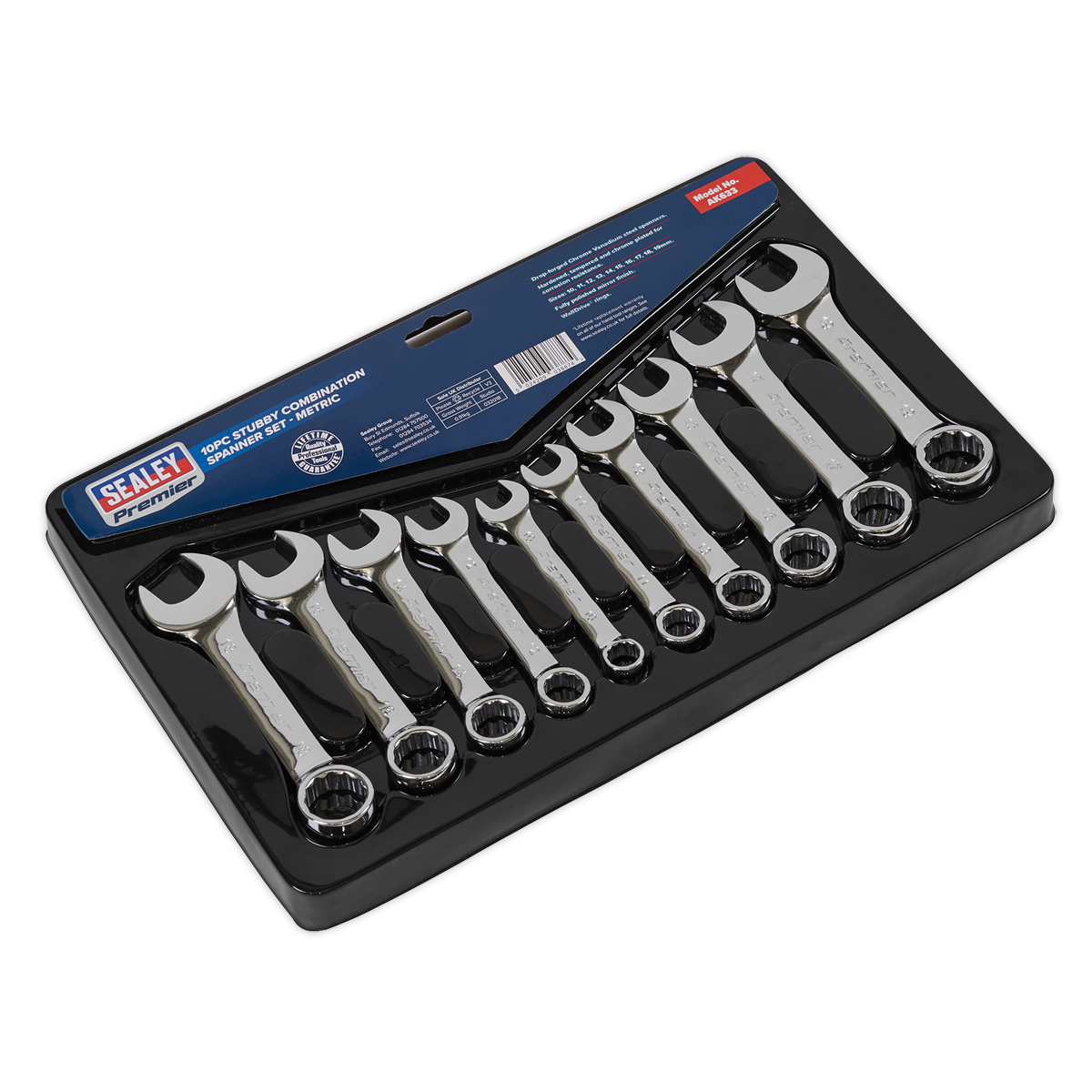 Premier Stubby Combination Spanner Set 10pc