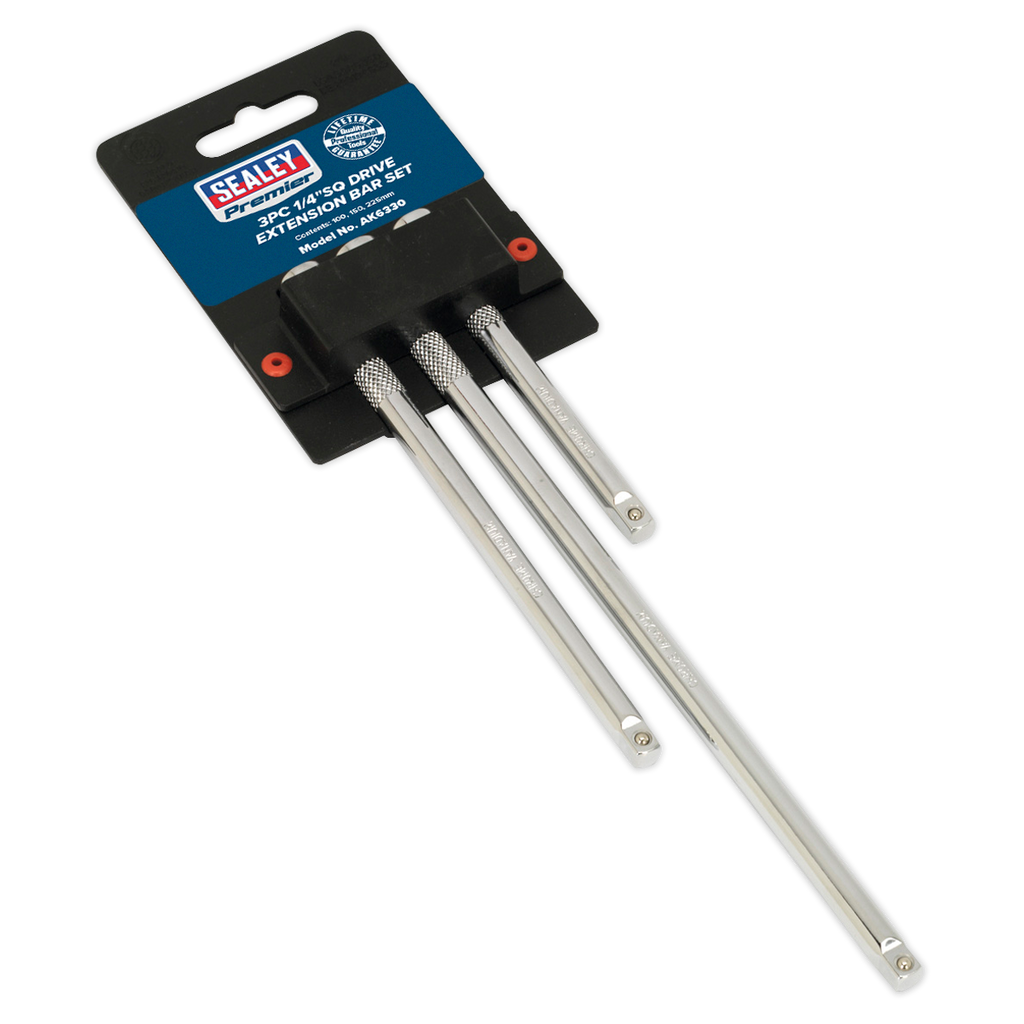 Premier Extension Bar Set 1/4"Sq Drive 3pc