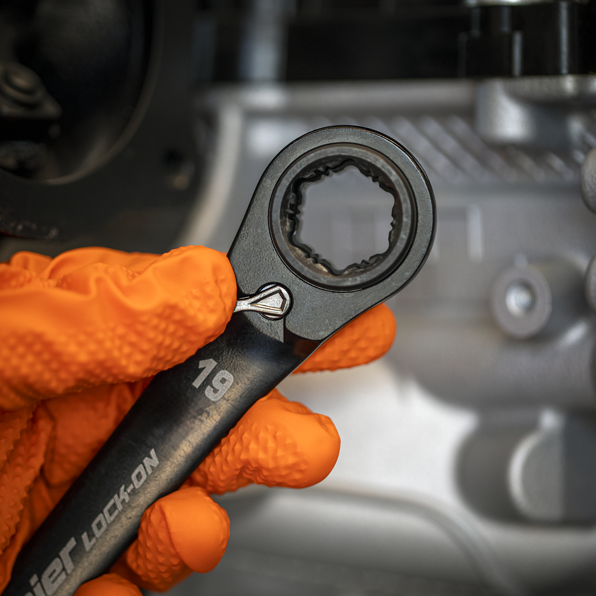 Premier Black 4-in-1 Reversible Lock-On™ Ratchet Ring Spanne