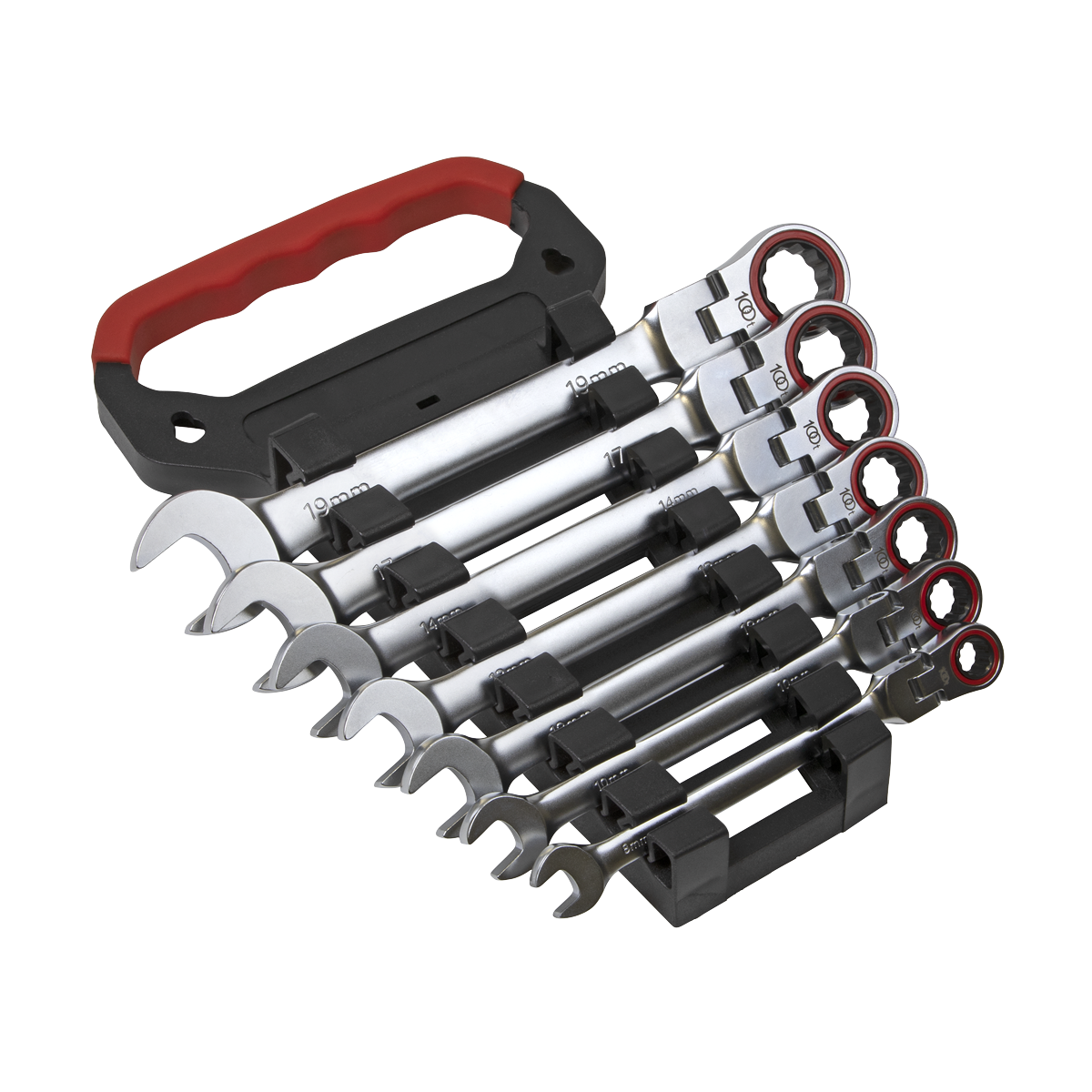 Premier Platinum Flexi-Head Ratchet Combination Spanner Set 7pc