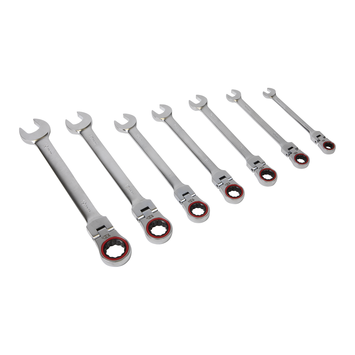 Premier Platinum Flexi-Head Ratchet Combination Spanner Set 7pc