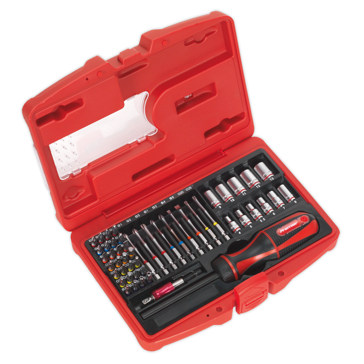 Premier Fine Tooth Ratchet Screwdriver & Accessory Set 51pc