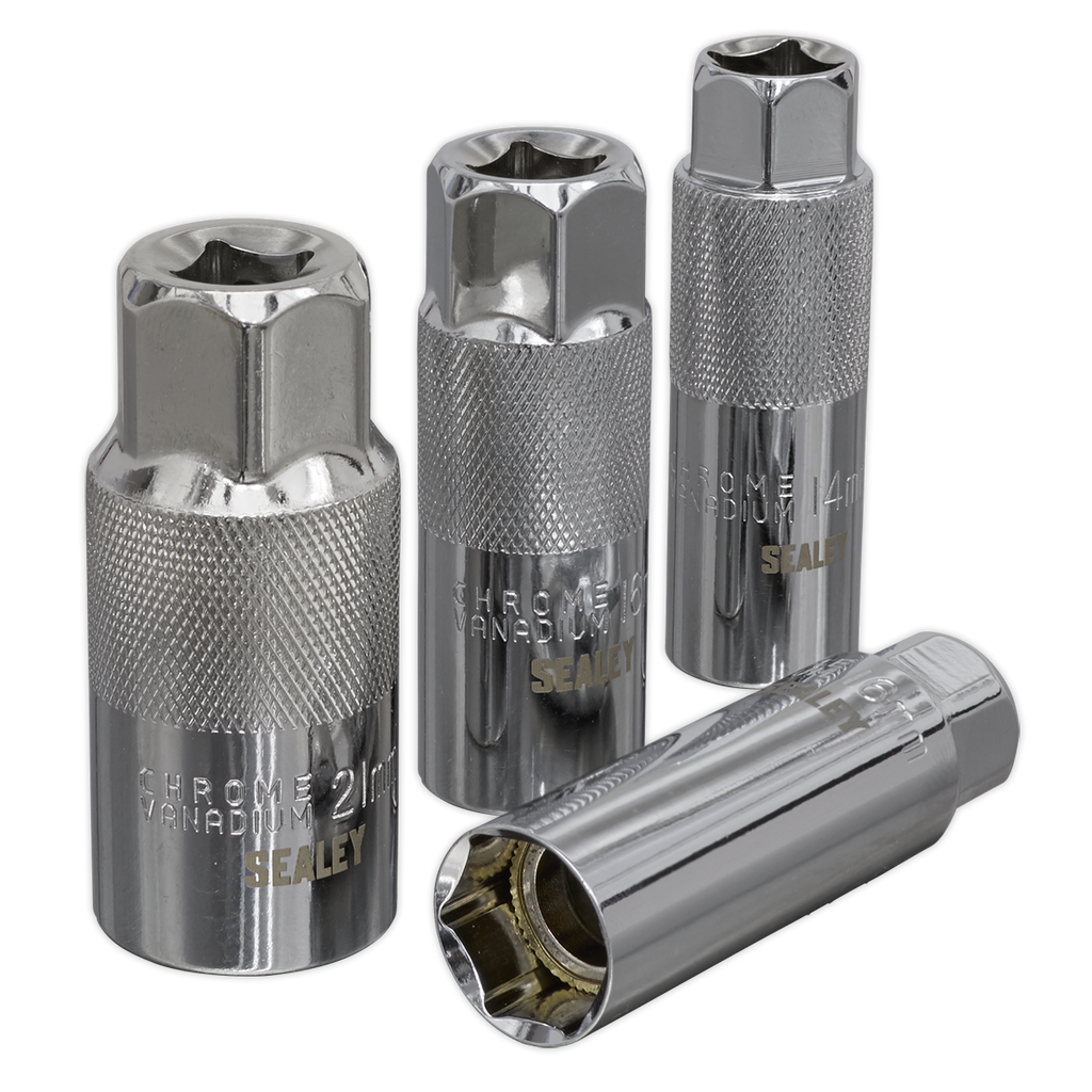 Magnetic Spark Plug Socket Set 3/8"Sq Drive 4pc