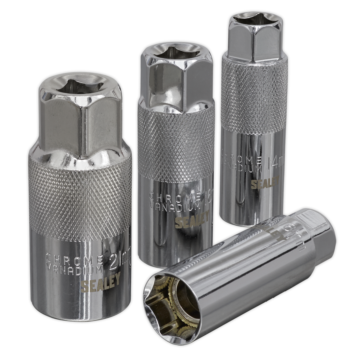 Magnetic Spark Plug Socket Set 3/8"Sq Drive 4pc