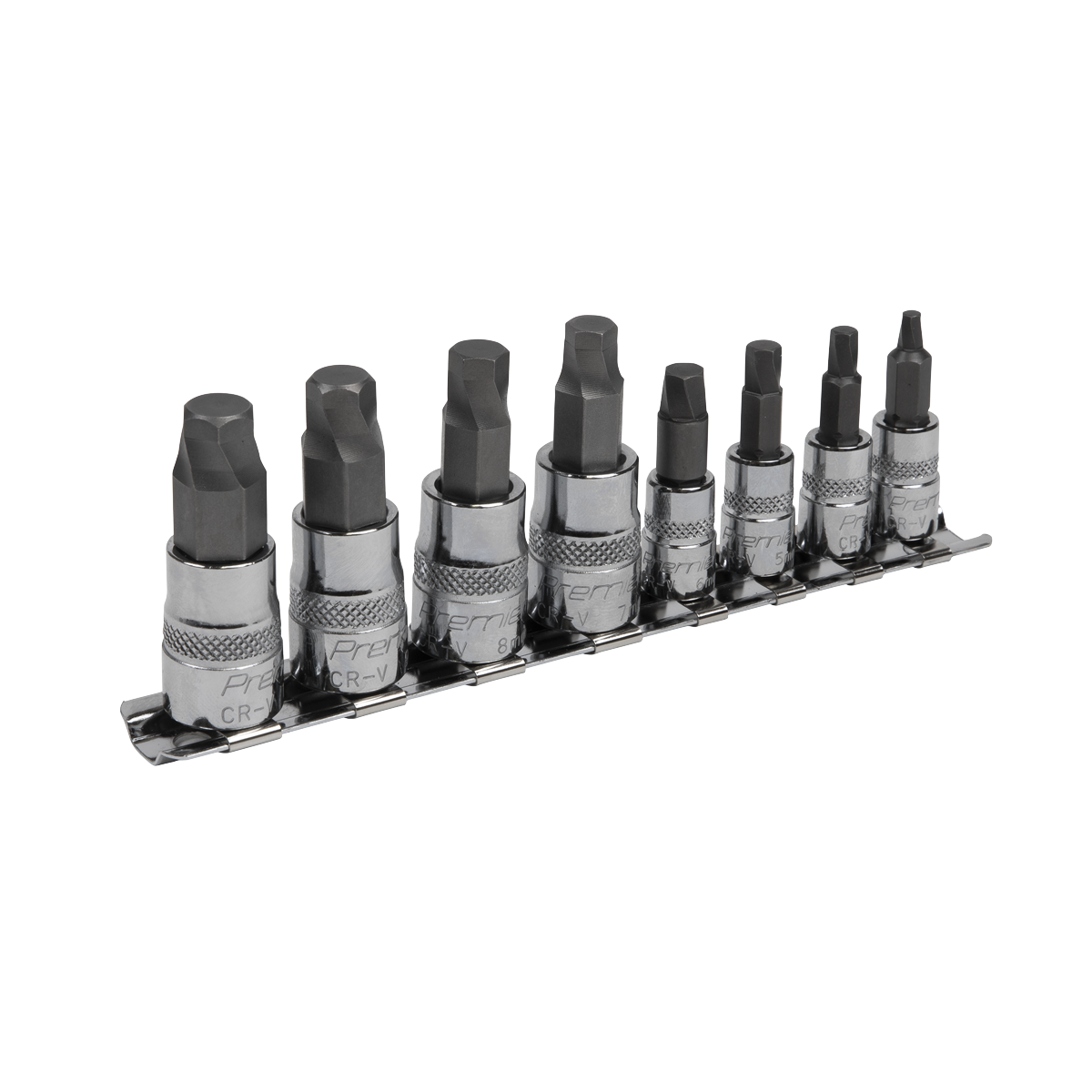 Premier Lock-On™ Hex Socket Bit Set 1/4" & 3/8"Sq Drive 8pc