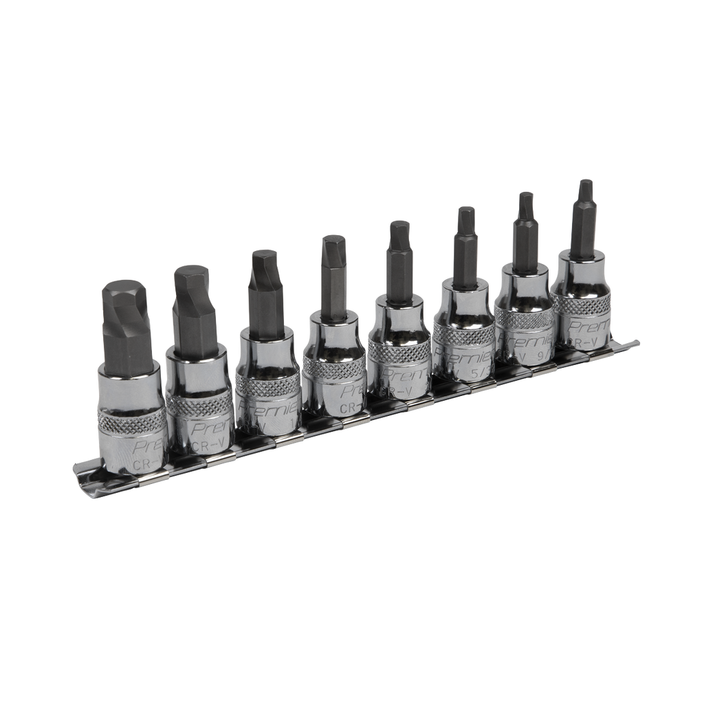 Premier Imperial Lock-On™ Hex Socket Bit Set 3/8"Sq Drive 8p