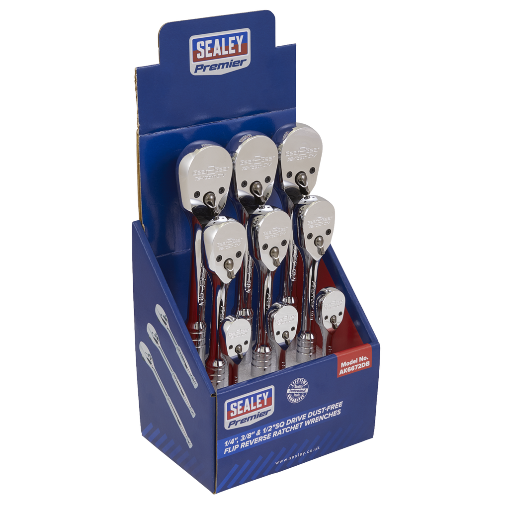 Premier Pear-Head Ratchet Wrenches with Flip Reverse 1/4", 3