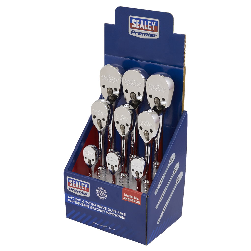 Premier Pear-Head Ratchet Wrenches with Flip Reverse 1/4", 3
