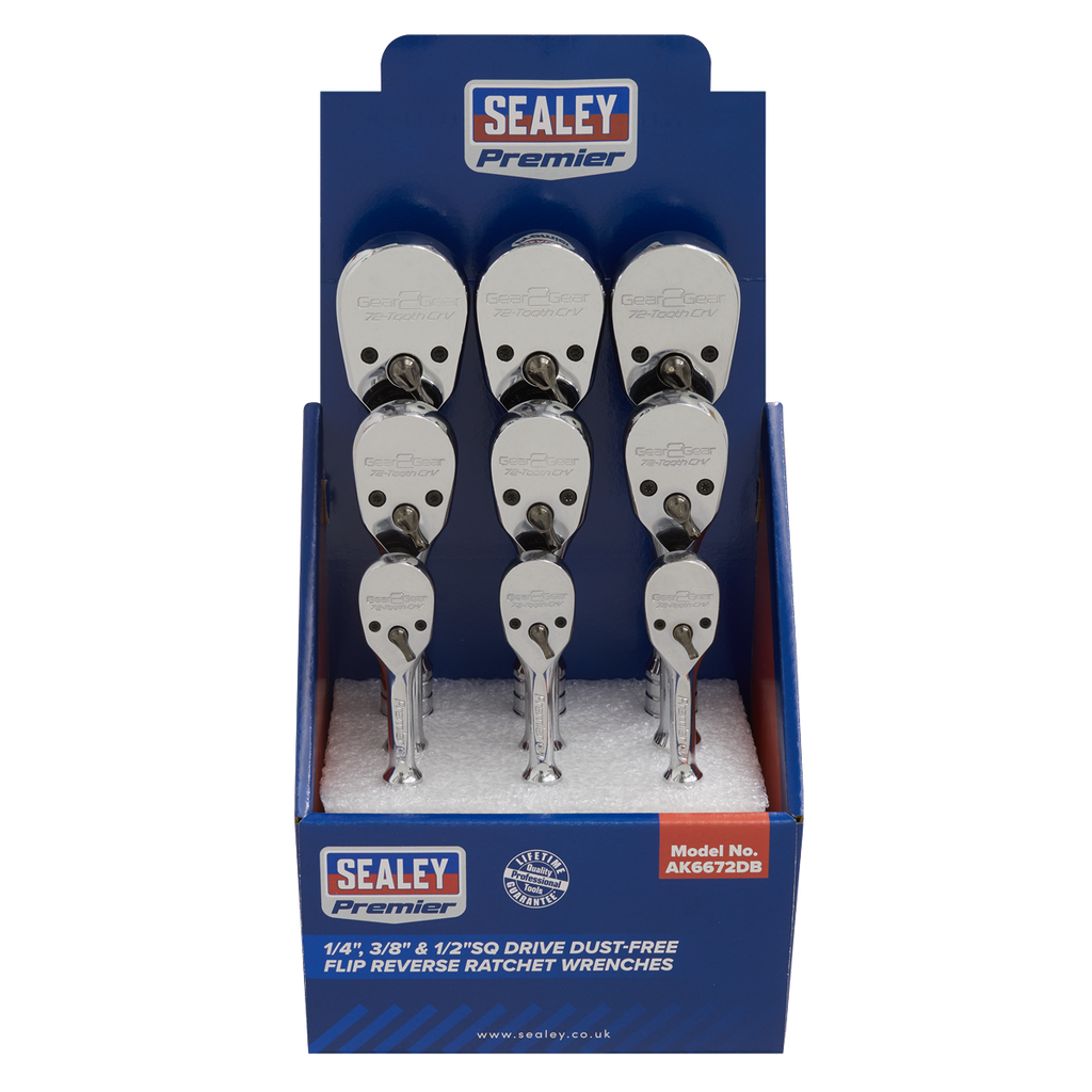 Premier Pear-Head Ratchet Wrenches with Flip Reverse 1/4", 3