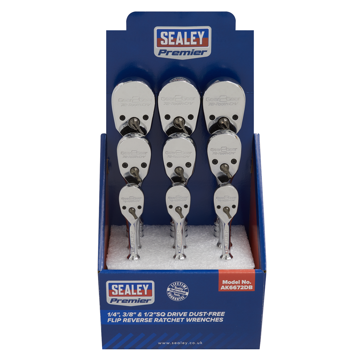 Premier Pear-Head Ratchet Wrenches with Flip Reverse 1/4", 3