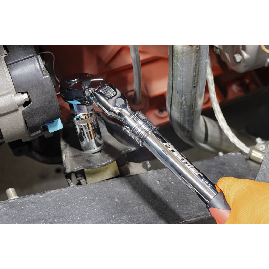 Premier Locking Flexi-Head Extendable Ratchet Wrench 1/2"Sq