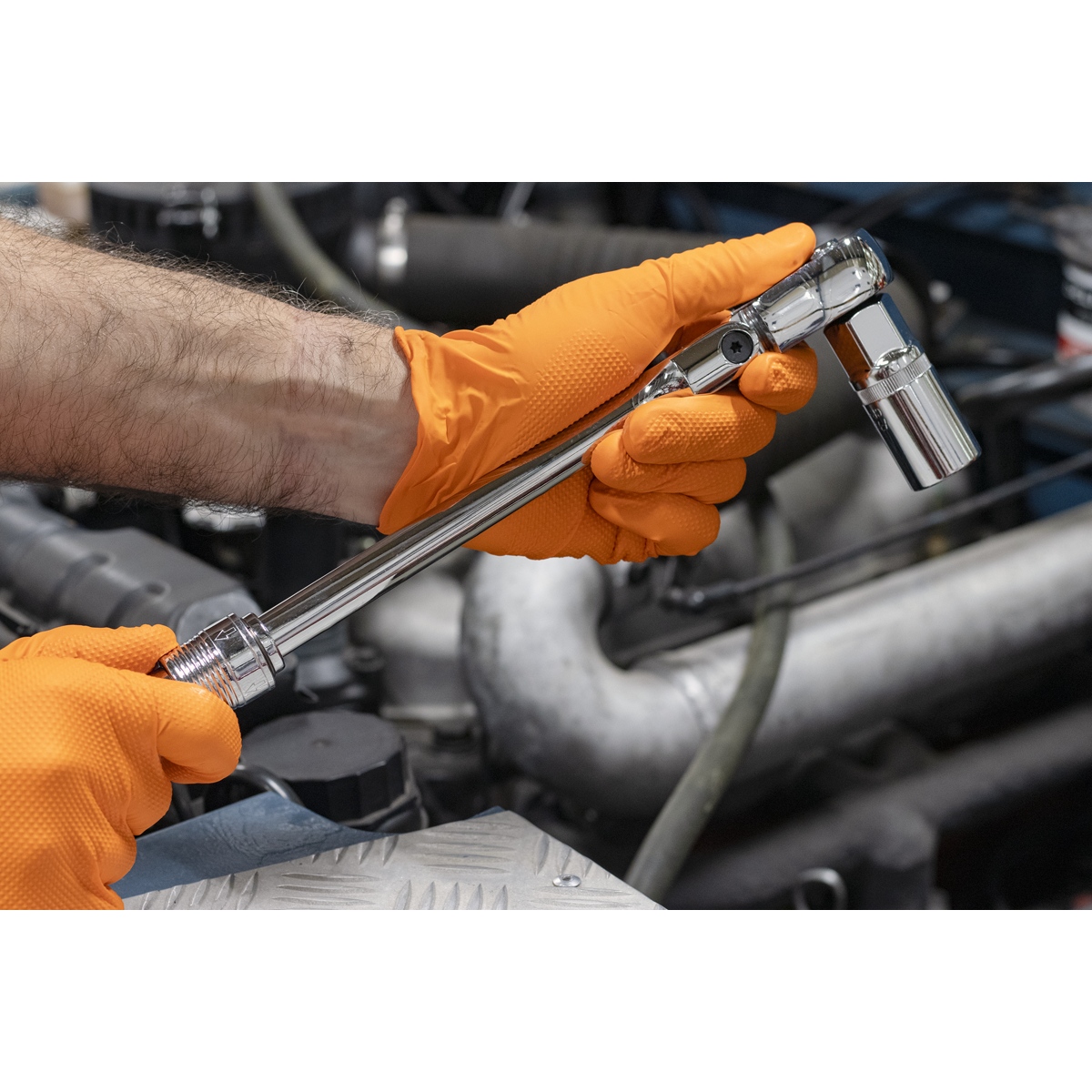 Premier Locking Flexi-Head Extendable Ratchet Wrench 1/2"Sq