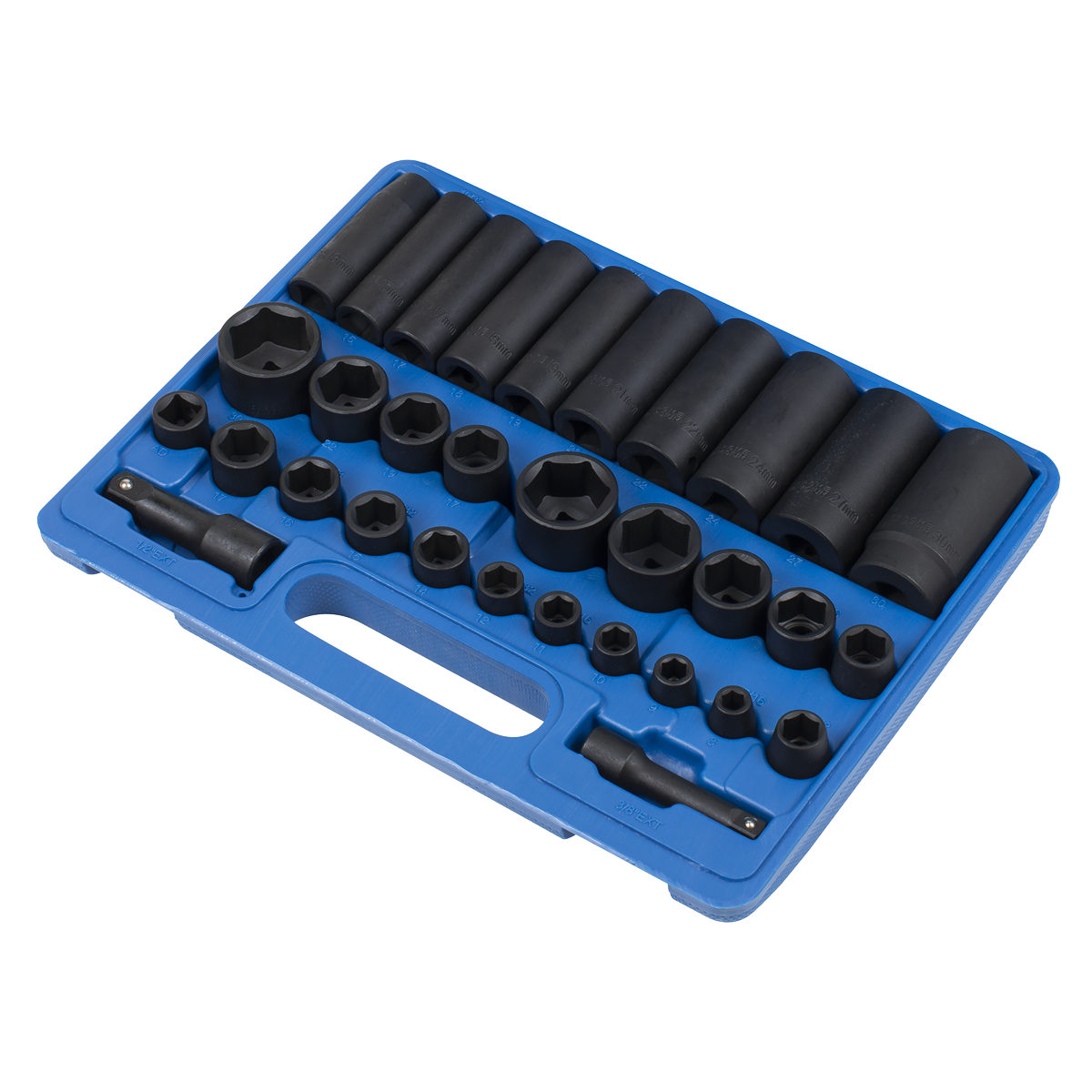 Premier Metric/Imperial Impact Socket Set 3/8" & 1/2"Sq Drive 32pc