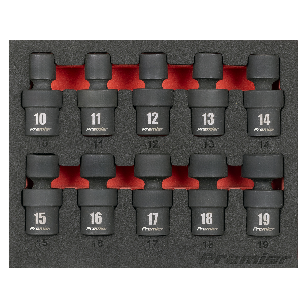 Premier Universal Joint Impact Socket Set 3/8"Sq Drive 10pc