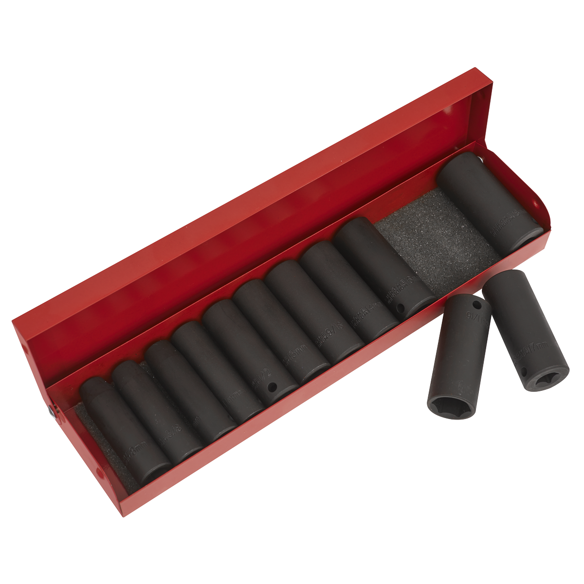 Premier Metric/Imperial Deep Impact Socket Set 3/8"Sq Drive 12pc