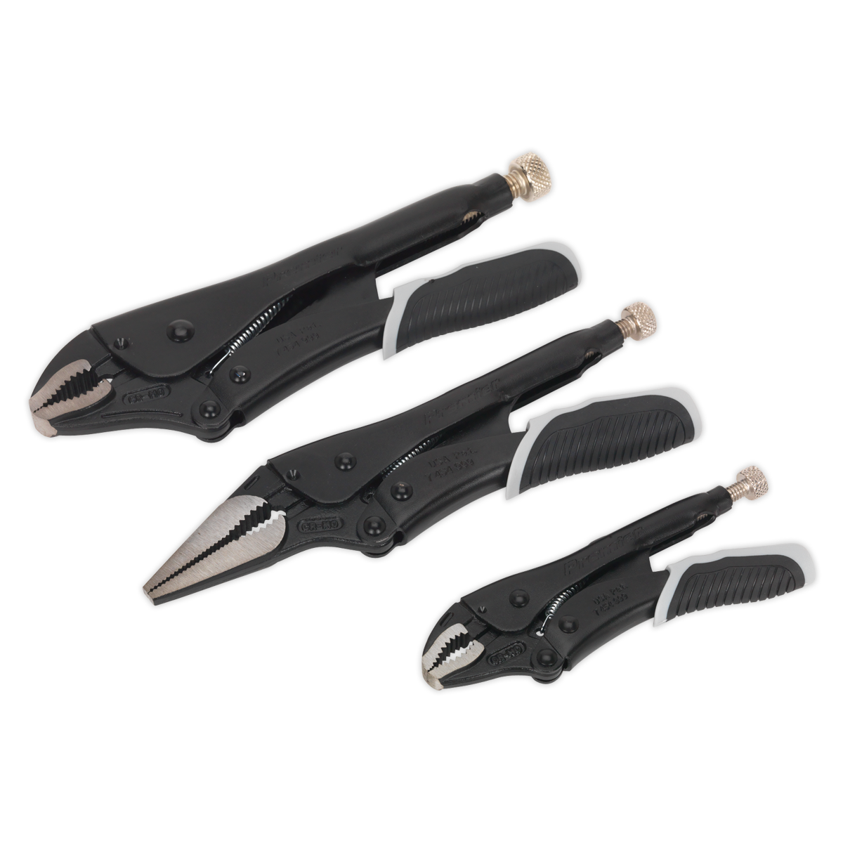 Premier Black Quick Release Locking Pliers Set 3pc