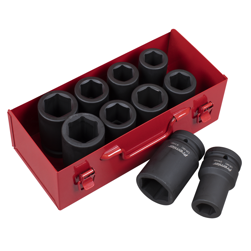 Premier Metric/Imperial Deep Impact Socket Set 1"Sq Drive 10pc