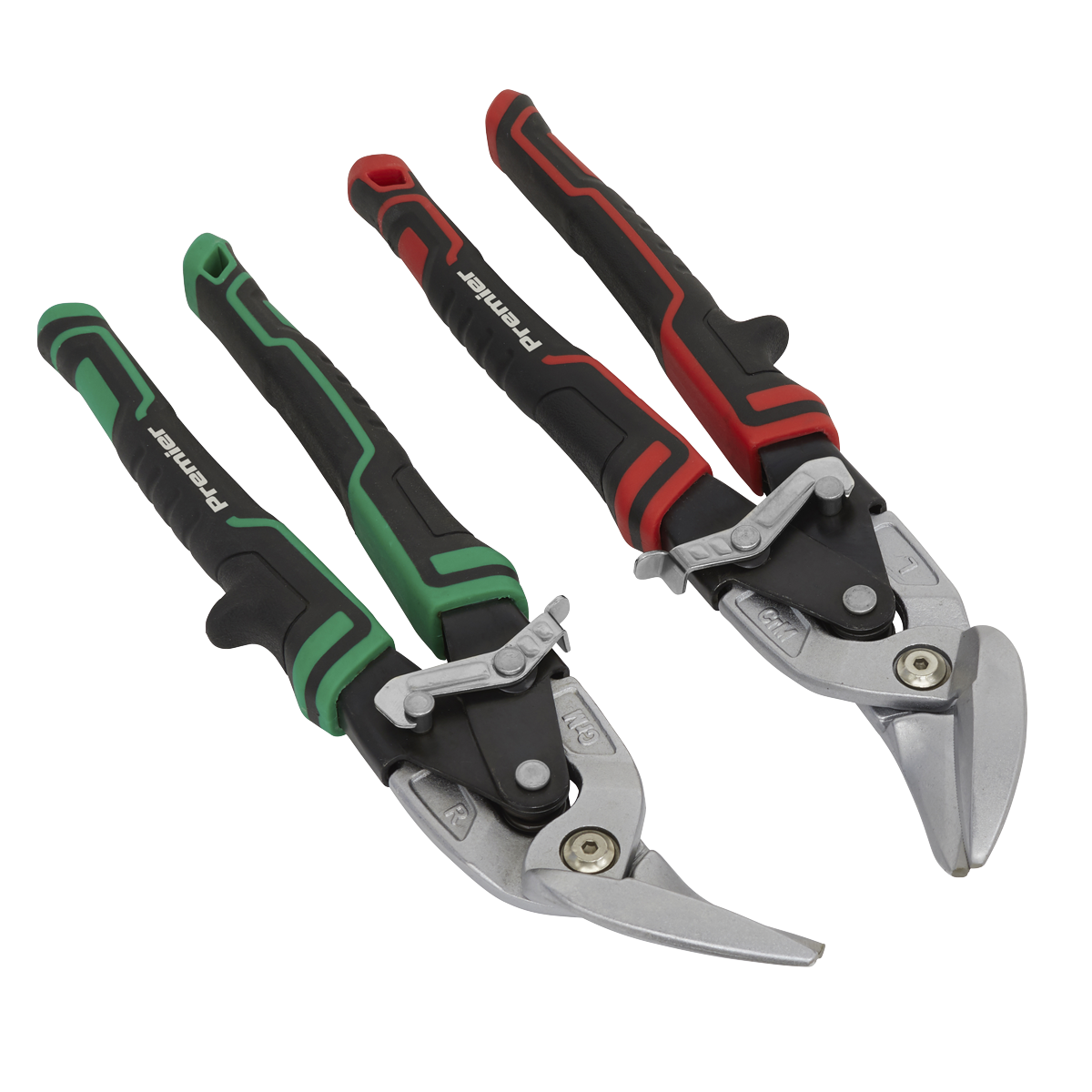 Premier High Leverage Offset Aviation Tin Snip Set 2pc