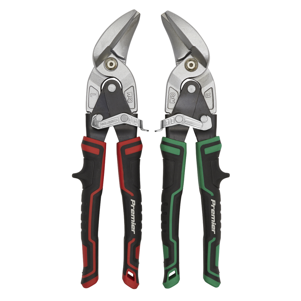 Premier High Leverage Offset Aviation Tin Snip Set 2pc