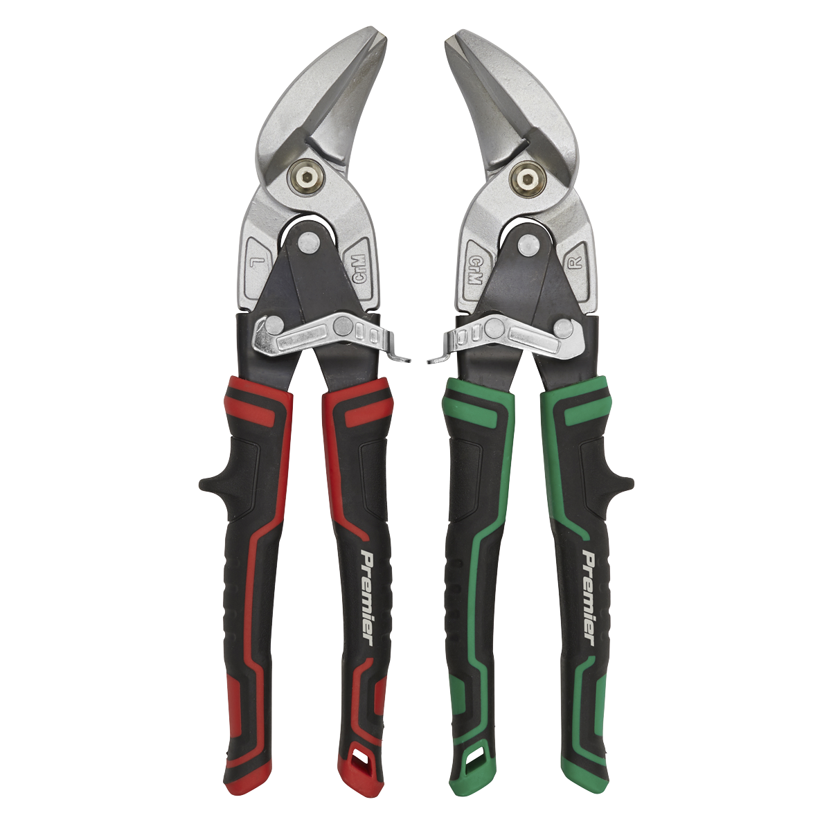 Premier High Leverage Offset Aviation Tin Snip Set 2pc