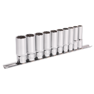 Sealey AK69910D Metric Total Drive® Deep Socket Set, 3/8" Sq. Drive, 10 Piece
