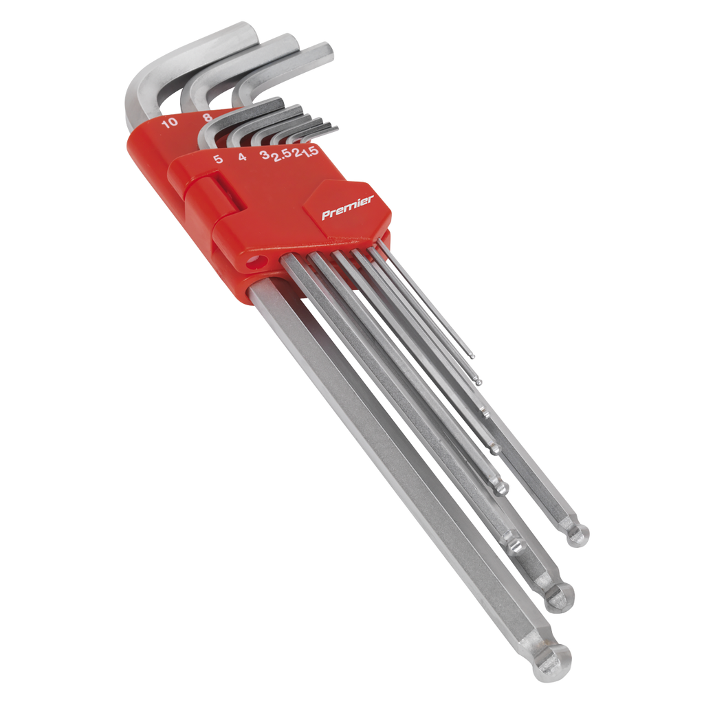 Premier Extra-Long Ball-End Hex Key Set 9pc