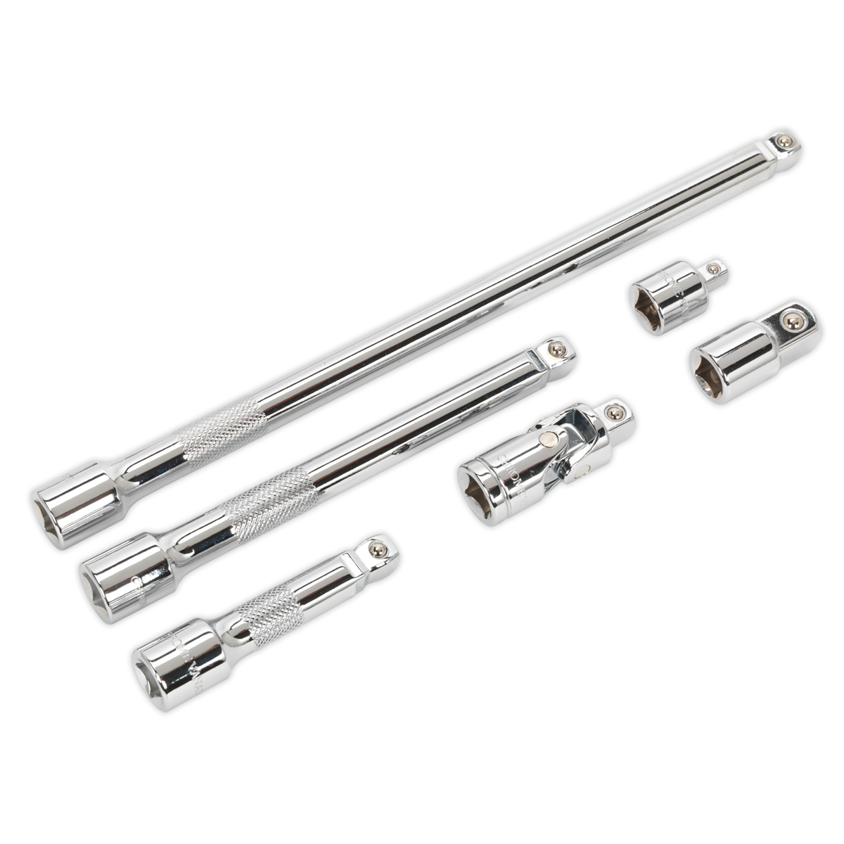 Premier Wobble/Rigid Extension Bar, Adaptor & Universal Joint Set 3/8"Sq Drive 6pc