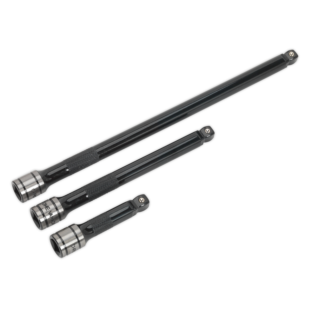 Premier Black Wobble/Rigid Extension Bar Set 3/8"Sq Drive 3pc